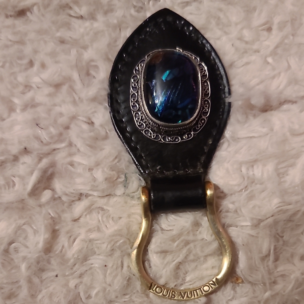 Upcycled LV Black and Gold Key Holder/Bag Charm